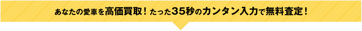 あなたの愛車を高価買取！たった35秒のカンタン入力で無料査定！