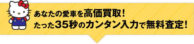 あなたの愛車を高価買取！たった35秒のカンタン入力で無料査定！