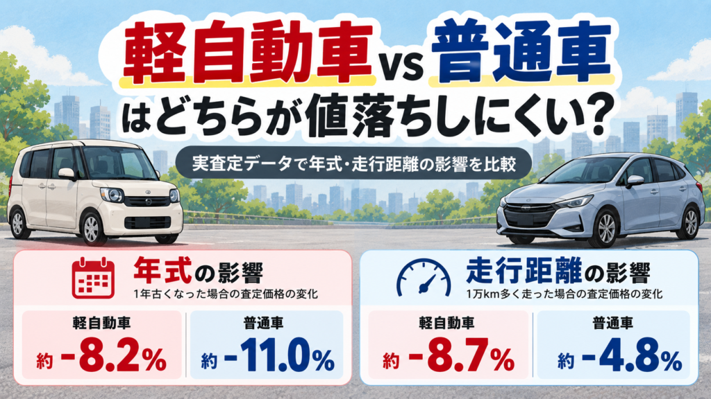 軽自動車は普通車より値落ちしにくい？実査定データで年式・走行距離の影響を比較